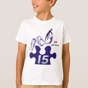 T-shirt Crianças IDIC15 Mostram Quebra-cabeça Azul Persona