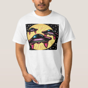 T-shirt criativo do design dos navios de espaço
