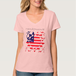 T-shirt Crie seu próprio Megaphone Country of Love USA