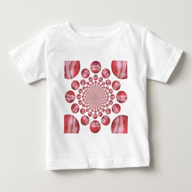 T-shirt Crimson Vortex: Linda Bola de Críquete Vermelho (Frente)