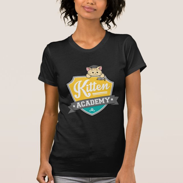 T-shirt Crista da academia do gatinho (Frente)