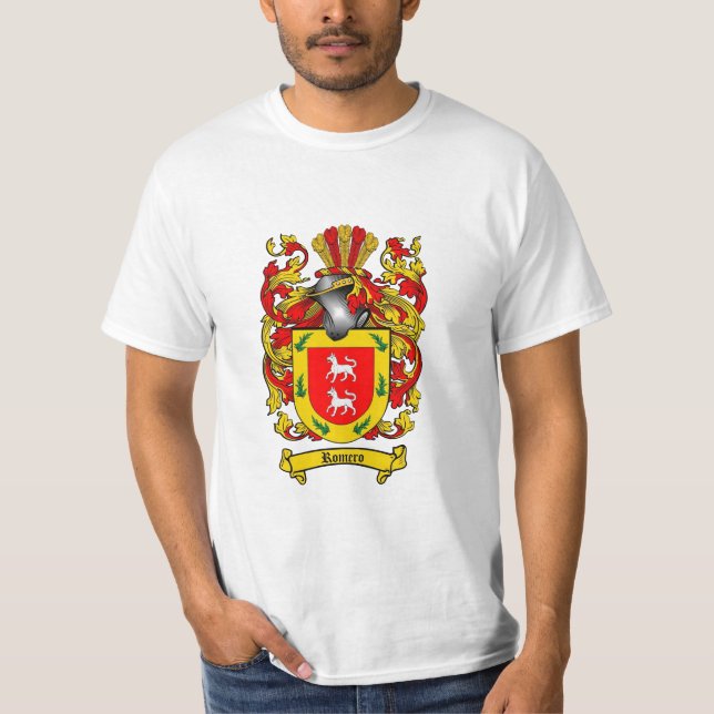 T-shirt Crista da família de Romero - brasão de Romero (Frente)