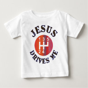 T-shirt cristão do bebê - Jesus conduz-me