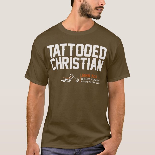 T-shirt "cristão" Tattooed de HD Brown - homens (Frente)