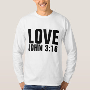 T-shirt cristãos, 3:16 de John do AMOR