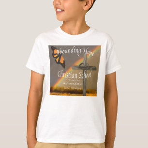 T-shirt cristãos de abundância da escola da