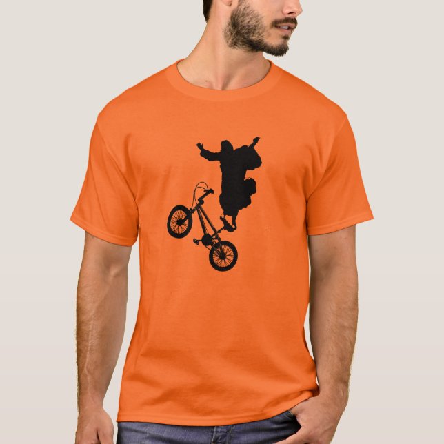 T-shirt Cristo em uma bicicleta! (Frente)