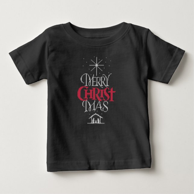 T-shirt Cristo Religioso Fingido de Knit de CRISTmas (Frente)