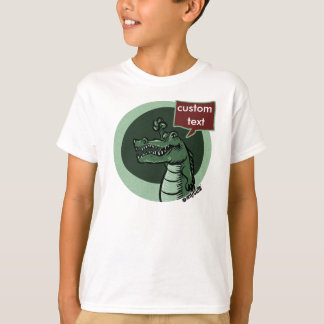 T-shirt crocodilo verde por texto personalizado