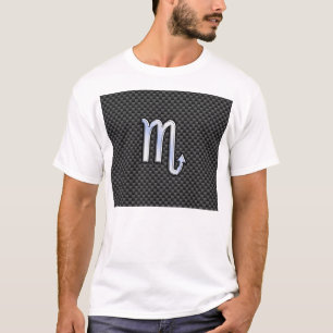 T-shirt Cromo Como Scorpio Sinal Zodiac Impressão de Fibra