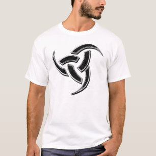 T-shirt Cromo triplo do chifre de Odin