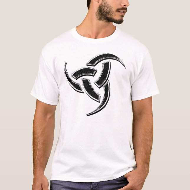 T-shirt Cromo triplo do chifre de Odin (Frente)