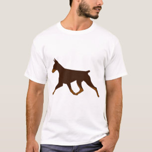 T-shirt - Croped Doberman Gaiting in Red and Rust