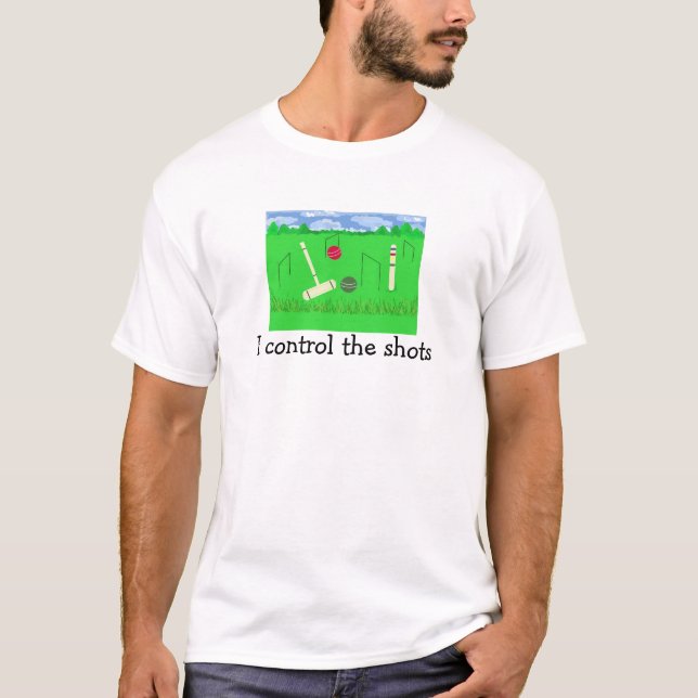 T-shirt Croquet eu controlo os tiros (Frente)