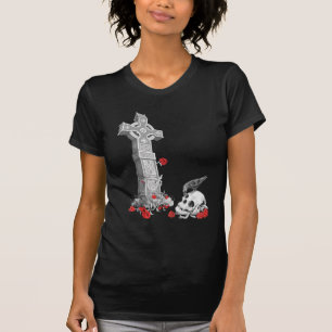 T-shirt Cruz celta, corvo e crânio