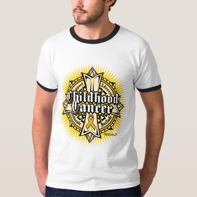 T-shirt Cruz celta do cancer da infância (Frente)