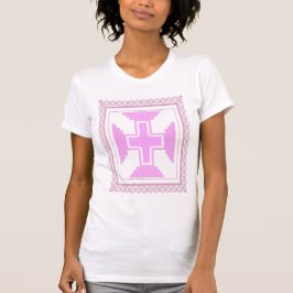 T-shirt Cruz com Moldura Rosa
