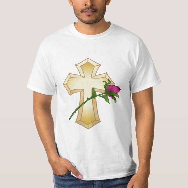 T-shirt Cruz Cristã Rosa (Frente)