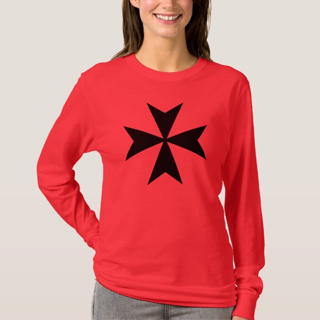 T-shirt Cruz de Malta Preta (Frente)