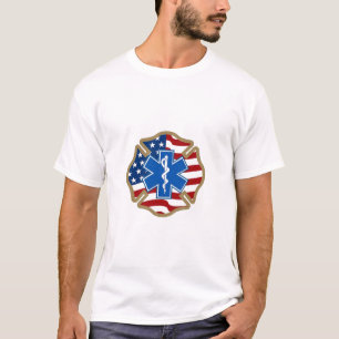 T-shirt Cruz maltesa com a estrela da vida