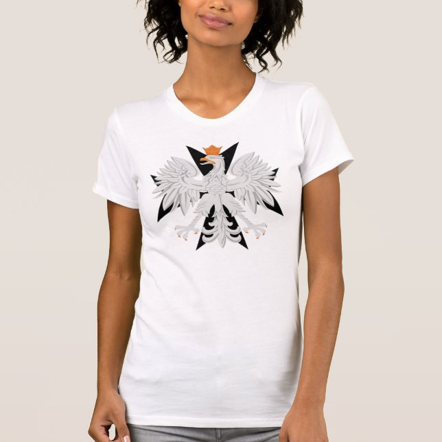T-shirt Cruz maltesa polonesa de Eagle (Frente)