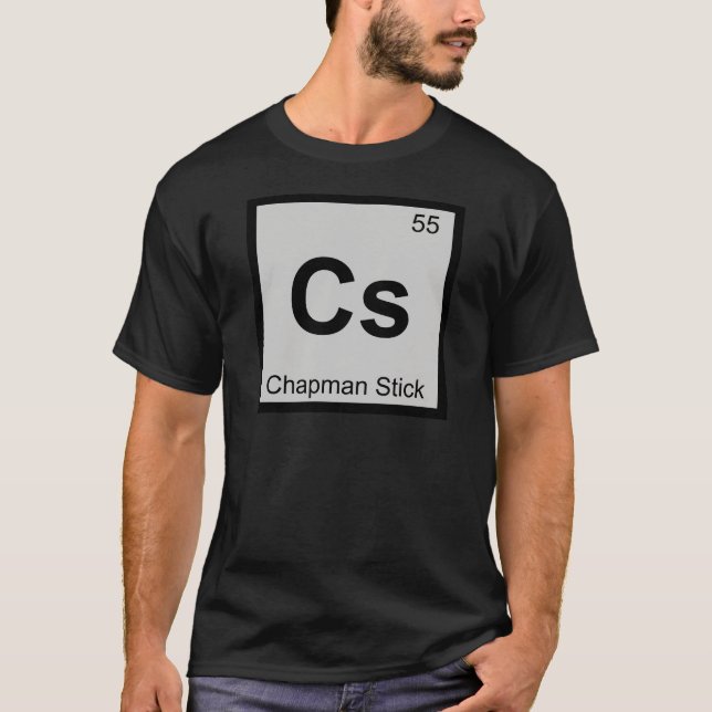 T-shirt Cs - Chapman Stick Music Chemistry Mesa Periódica (Frente)