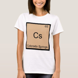 T-shirt Cs - Colorado Springs Química Símbolo Elemento Cam