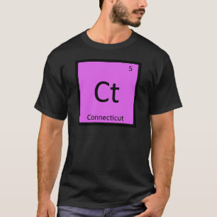 T-shirt Ct - Tabela Periódica de Química do Estado de Conn