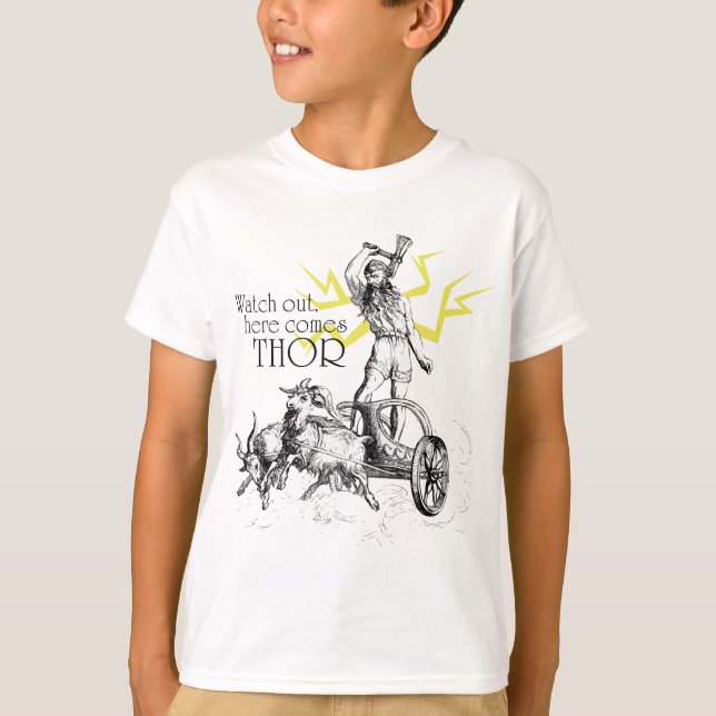 T-shirt Cuidado, Aqui Vem Thor! (Frente)