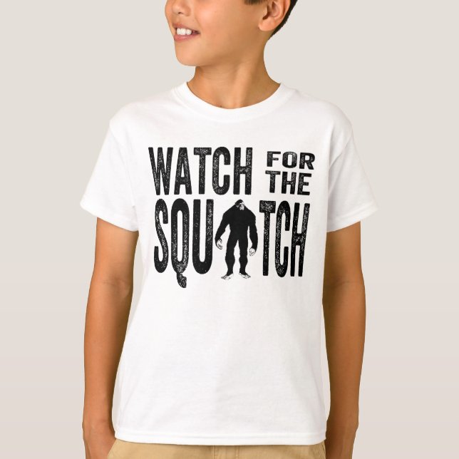 T-shirt Cuidado com a praça - Pé Grande Engraçado (Frente)