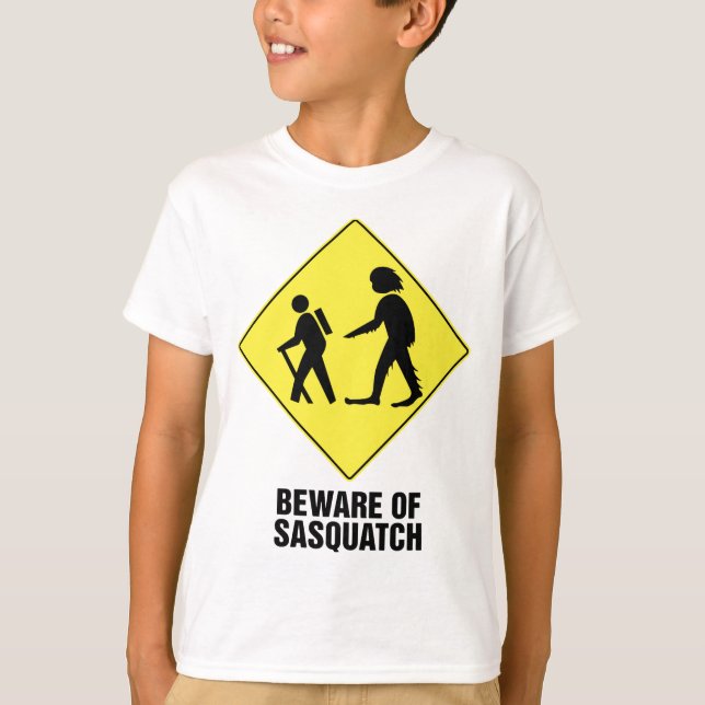 T-shirt Cuidado com o Sasquatch (Frente)