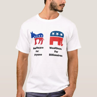 T-shirt Cuidados médicos contra Wealthcare