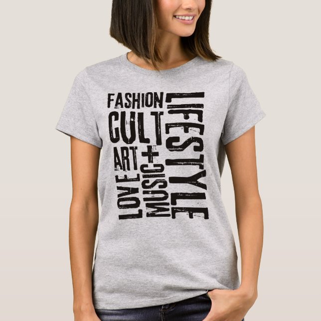 T-shirt CULTO DE MODA DE VIDA - preto (Frente)