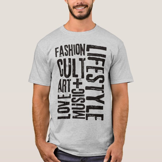 T-shirt CULTO DE MODA DE VIDA - preto (Frente)