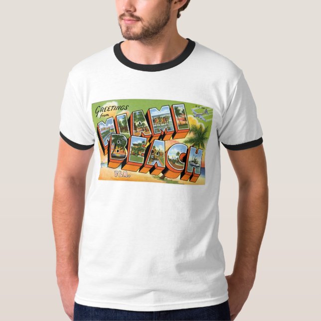 T-shirt Cumprimentos de Miami Beach, Florida! (Frente)