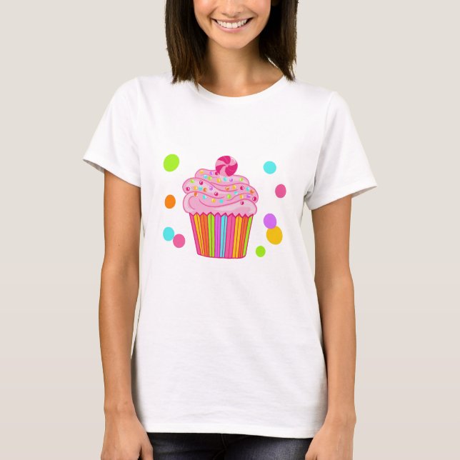 T-shirt Cupcake da surpresa dos doces (Frente)