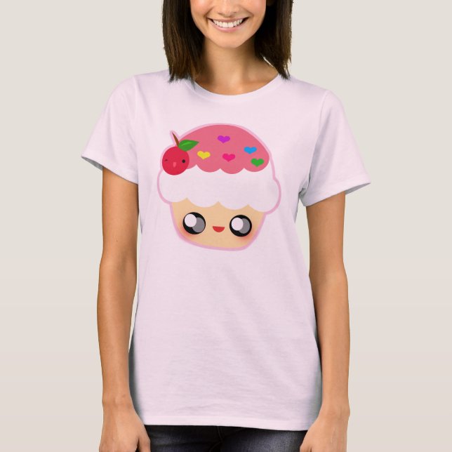 T-shirt Cupcake de morango (Frente)