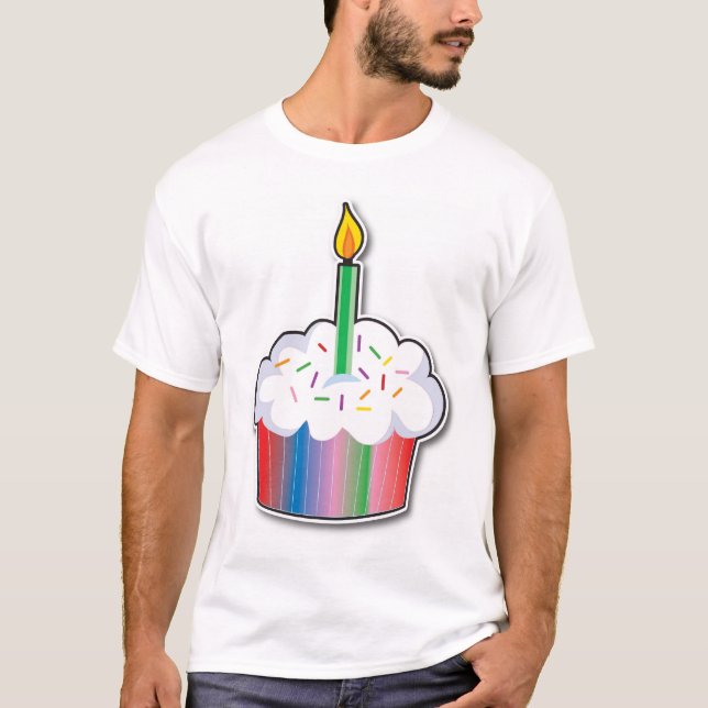 T-shirt Cupcake do aniversário (Frente)