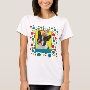 T-shirt Cupcake do aniversário - Boston Terrier
