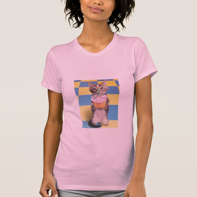 T-shirt Cupcake do gatinho (Frente)