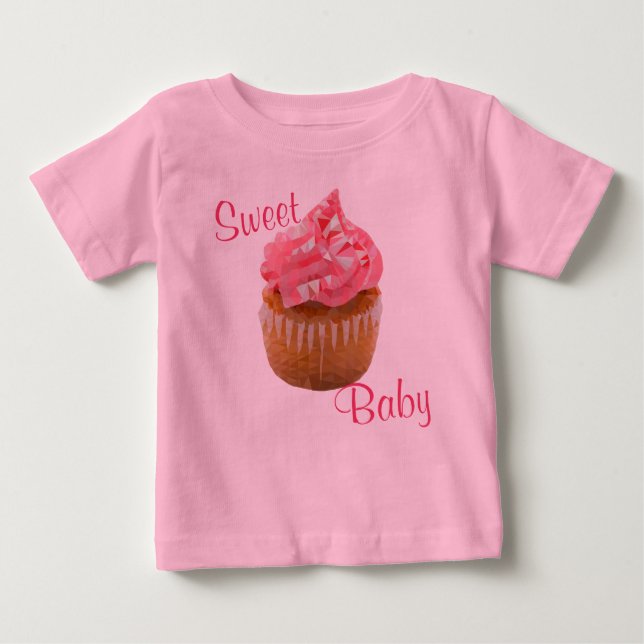 T-shirt Cupcake Geométrico Pink-Bebê Doce (Frente)