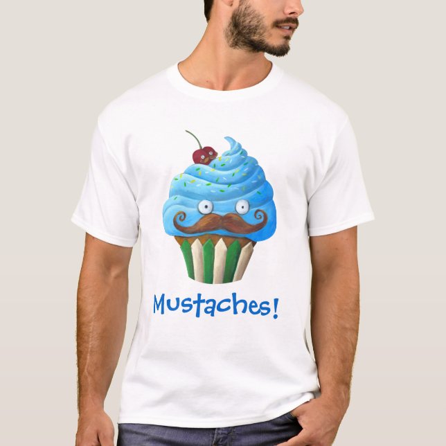 T-shirt Cupcake Mustached doce (Frente)