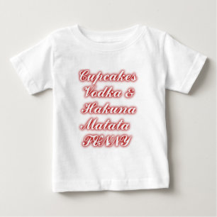 T-shirt Cupcakes vermelhos Vodka Hakuna Matata FUNNY.