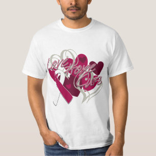 T-shirt Cura da esperança do amor do cancer de garganta