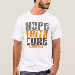T-shirt CURA de FÉ da ESPERANÇA da leucemia