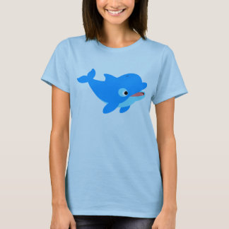 T-Shirt Curiosa E Curiosa Caricatura De Golfinhos