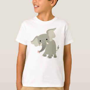 T-shirt curioso das crianças do elefante dos