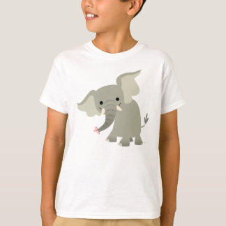 T-shirt curioso das crianças do elefante dos