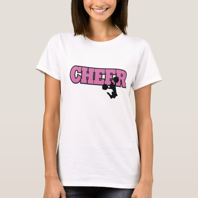 t-shirt curto da luva do cheerleader (Frente)