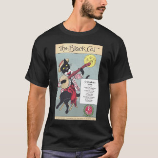 T-shirt curto escuro da luva dos homens do gato